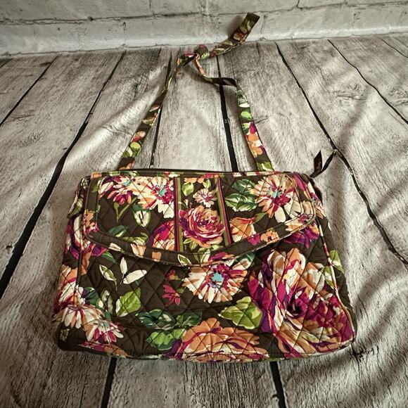 Vera Bradley Brown Floral Cloth Shoulder Bag, Pre-owned - Picture 1 of 4